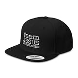 Speedy Pros Snapback Hats for Men & Women Team Jesus Life Time Member A Embroidery Acrylic Flat Bill Baseball Cap Black