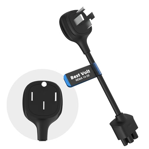 NEMA 14-50 Adapter for Tesla Gen 2/Gen 3 Mobile Charger 240V 32 Amp Portable Charging Cord 10 Inch Length (NEMA 14-50)