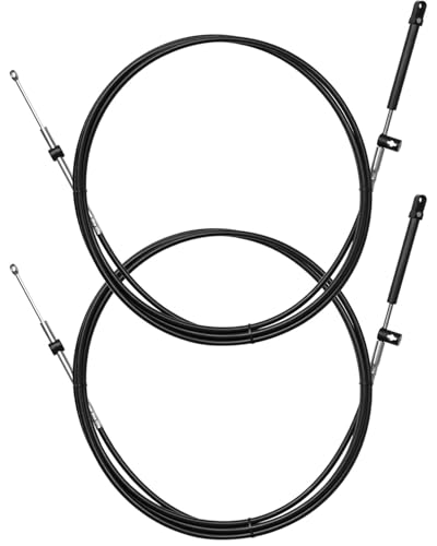 GUZIKO 19FT Boat Throttle and Shift Control Cables Fit for Mercury MerCruiser Marine Force Outboard Engine 33C, Gen I Remote Control Cable Replaces CC17919, 2PCS