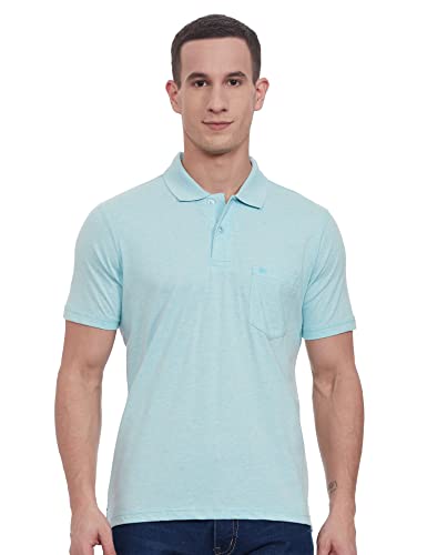 Image of Monte Carlo Mens S.Blue Plain Collar T-Shirt |22203401-167