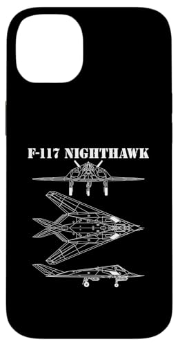 F-117 Stealth Aircraft Nighthawk Schematic Military Jet F117 X}zP[X iPhone 14 Plus p