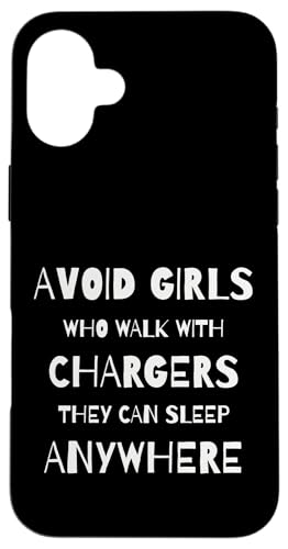どこでも眠れる充電器を持って歩く女の子は避けてください スマホケース iPhone 16 Plus 用