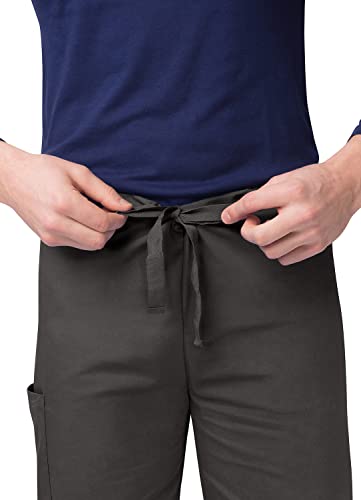 Sivvan Unisex Scrubs - Classic V-Neck Top & Drawstring Pants Scrub Set - S8400 - Charcoal - S #TOP4