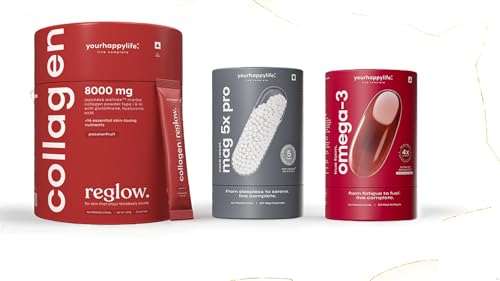 YourHappyLife Marine Collagen Reglow and Omega-3 and Magnesium 5X Pro Combo | Astaxanthin, Concentrated Triglyceride | Vitamin D3, K2 & Zinc for Sleep, Recovery, Brain, Heart, Joints & Stress Relief-image-40