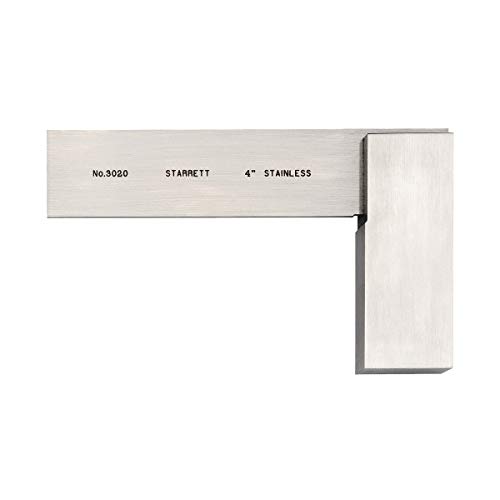 Starrett 3020-4 Toolmakers' Grade Stainless Steel Square, 2-31/32" Beam Length, 3-31/32" Blade Length