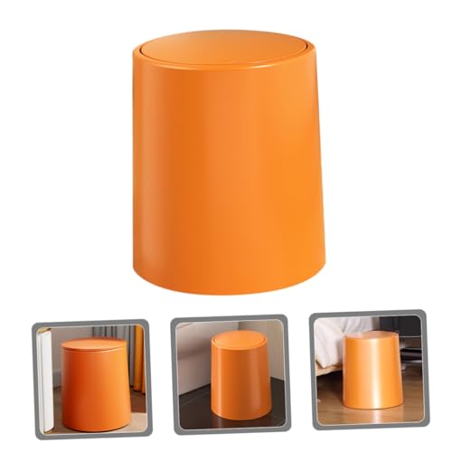 Caneca de basura rectangular de plástico naranja miniatura 6