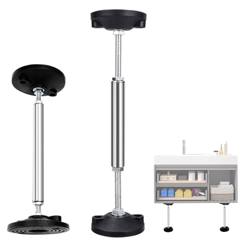 2 Pezzi Piedini Regolabili Per Mobili, Barra Di Supporto Regolabile, Piedini Per Mobili Regolabili In Altezza 37-45 Cm Con Cuscinetti Antiscivolo Per Armadietti Da Bagno, Guardaroba, Divani E Lavabi.