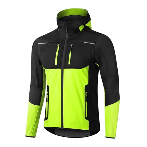 Chaqueta Hombre Mediados de Temporada Impermeable Chaqueta Hombre Primavera Verano con Capucha Abrigo Senderismo A Prueba Viento Sahariana Chaquetas de Ciclismo Reflectante Bombers Aviador Chaqueta
