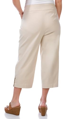 Coral Bay Womens Floral Button Accent Capris3