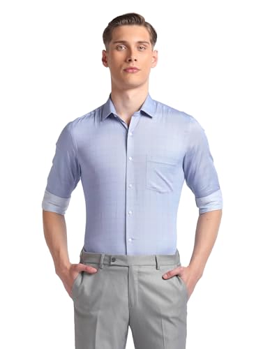 Image of Arrow Men Slim fit Cotton Printed Long Sleeves Cutaway Collar Shirt
