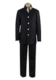 YSZYZX QaoQan Men's Cosplay Japanese Anime School Uniform Chinese Tunic Suit (Black, Asian Size M:Bust 39.3in(100cm))