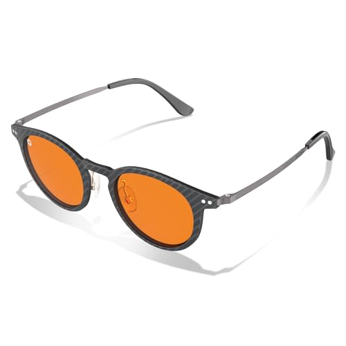 Image of ANYLUV Blue Light Glasses Men, Stylish Square Carbon Fiber Eyewear, Anti Eyestrain, Lightweight Mens Computer Gaming Glasses