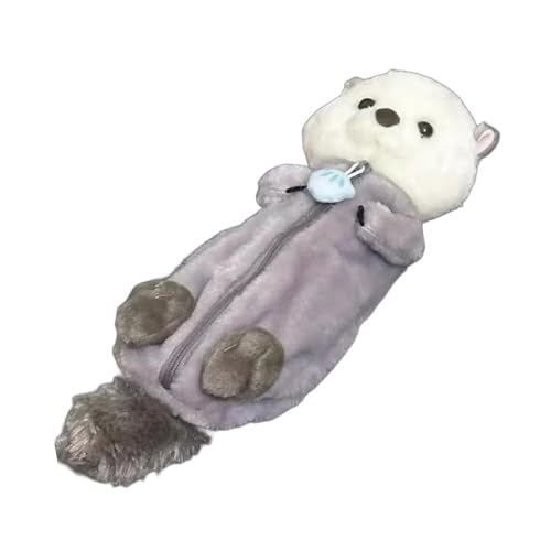 MagiDeal Trousse à Crayons en Peluche, Pochette à Fermeture éclair, Sac à Cosmétiques Animal de Loutre de Mer pour Enfants