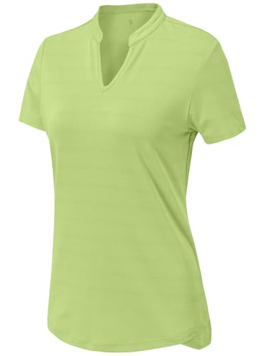 Image of Gopune Women's V Neck Golf Polo Shirts Collarless Short Sleeve Lightweight Quick Dry Tennis Running T-Shirts