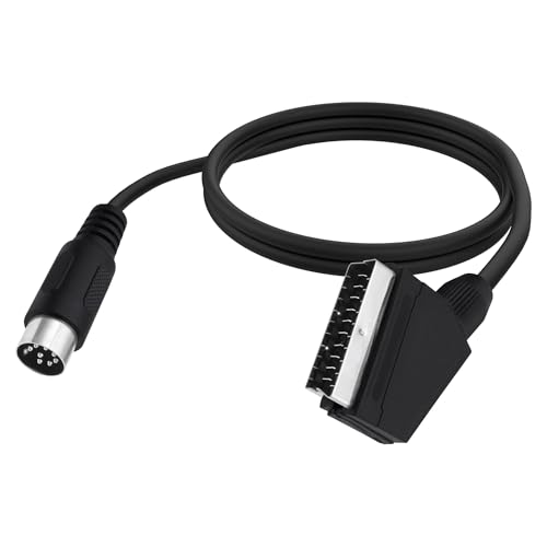 YARCHONN 8 Polig Din auf SCART Leitkabel Spielkonsole 21 Polig RGB SCART Stecker auf Din 8 Polig Stecker AV Kabel Audio Video Adapter Leitkabel für Spielkonsole TV PC Monitor...