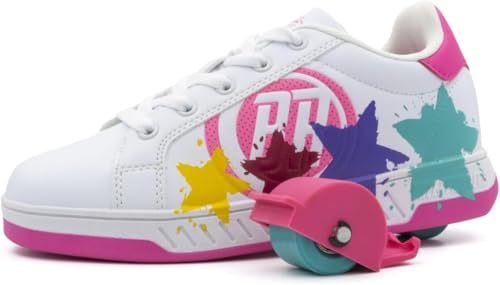 Breezy Rollers 2180373 Zapatos con Ruedas para Niñas, Zapatillas con una Rueda, Zapatillas Niñas 2 En 1 con Rueda Retráctil (Numeric_34)