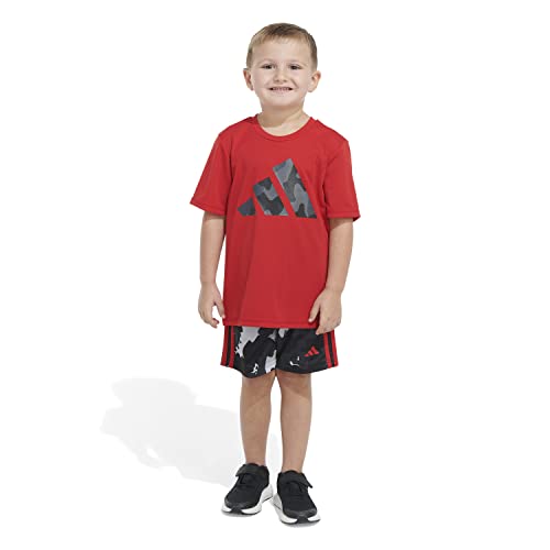 Image of adidas baby-boys Poly Tee Aop 3s Short Set(infant)