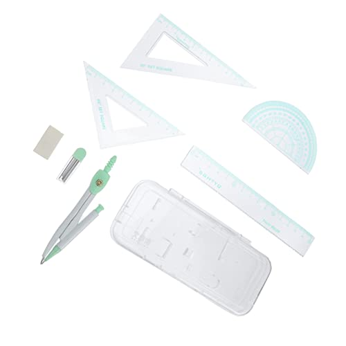 WEKAMOS 1 Juego Conjunto De Brújula Gobernante Regla De Geometría Kit De Dibujo De Brújula Matemática Kit De Reglas De Brújula Kit De Dibujo De Regla De Estudiante Metal