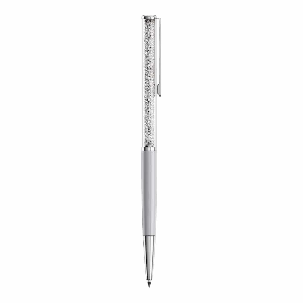Swarovski Crystalline Ballpoint Pen, Grey Lacquered Finish with Clear Crystals and Chrome-Finished Accents, Part of the Swarovski Crystalline Collection