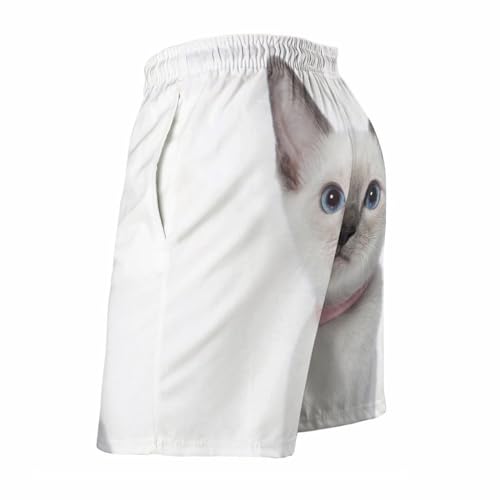 Maillot de bain s&eacute;chage rapide homme chat blanc UMENG S