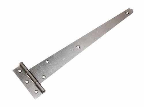 Charnière en T 300mm pour porte de cabanon en acier zingué avec vis | Paire de pentures 12 pouces