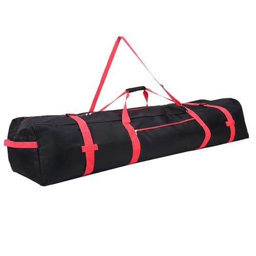 Beach Umbrella Bag Heavy Duty 600D Oxford Large Capacity Storage Bag with Metal Zipper Dual Hand Straps & Shoulder Strap Side Pocket for Camping Outdoor Sports garage (Black 67 L x 8 W x 8 H)