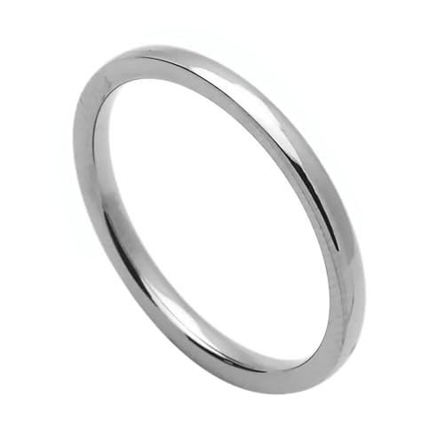 DoubleAccent 2MM Comfort Fit Titanium Wedding Band Classic Domed Ring (Size 1 to 12)