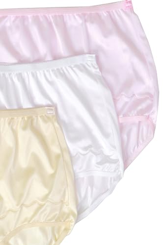 Image of Dixie Belle Women's Underwear Nylon Brief High Waist Scallop Trim 3-Pack 719