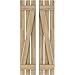 Ekena Millwork ARW102SB311X48UNH Americraft Three 2 Exterior Real Wood Spaced Board-n-Batten Shutters w/Z-Bar (Per Pair), 11 1/2"W x 48"H, Unfinished