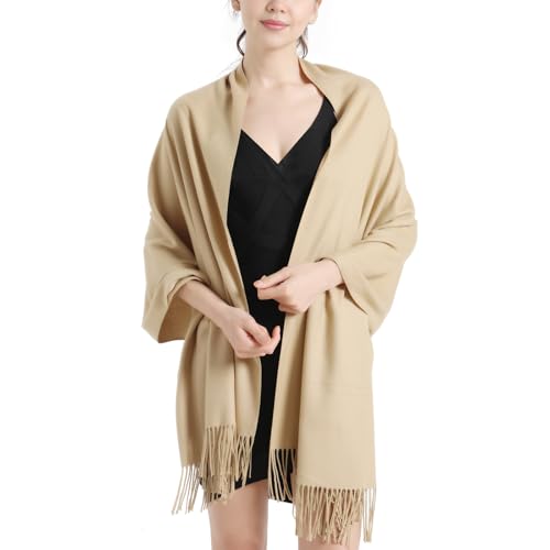 Image of Pashmina Scarf and Shawl - Soft Women Pashminas Wrap for Wedding Evening Party dresses