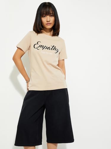 Image of Max Women's Cotton Regular Fit URB N Graphic Printed T-Shirt - Pack of 2