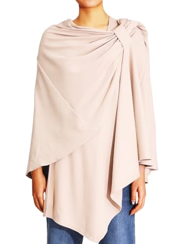 Aukmla Women Poncho Sweater Large Shawls and Wraps for Evening and Wedding Dresses Winter Cover Up Cape Stole with Knot