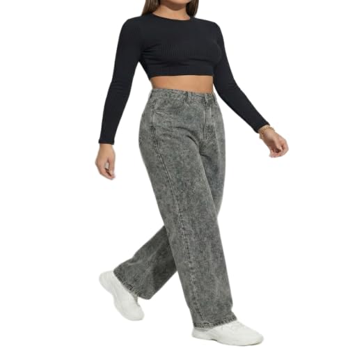 Image of ODDMONEKY Baggy Jeans for Women || Relaxed Fit Wide Leg High Rise Jeans for Women (Wjeans-8)