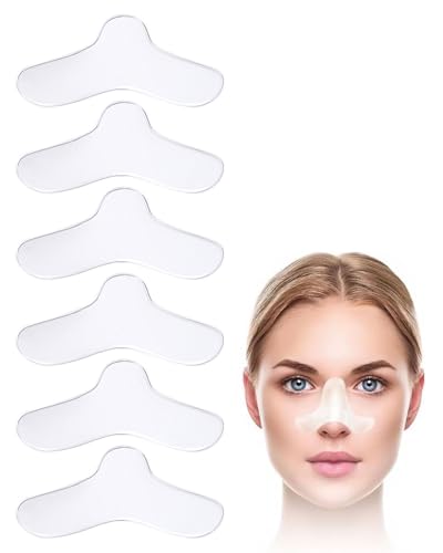 JUKOTA Lot de 6 Coussinet Nasal pour Masque Ppc, Coussinet Nasal pour Masque, Protecteur Nasal, Tampon de Gel de Nez en Silicone, Protège Nez CPAP, Coussinets de Confort pour Masque，gel pad