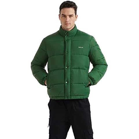 Orolay Men's Warm Winter Coat Short Thickened Jacket with Stand Collar Green XL Cover