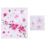 2 calcomanías de vinilo con patrón de flor de cerezo para parachoques de ventana de coche y parabrisas, decoración exterior del vehículo