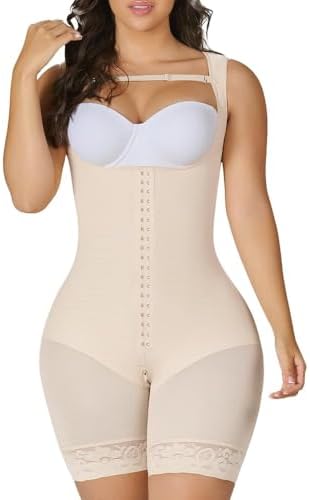 YIANNA Fajas Colombianas Shapewear for Women Tummy Control Full Body Shaper Butt Lifter with Zipper Crotch