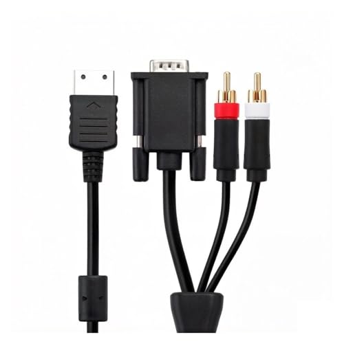 Image of VGA Cable For SEGA Dreamcast, 1.8m/6ft Male D-Sub HD15 To Custom AV Connector With 3.5mm Audio Output, Compatible With All Regions