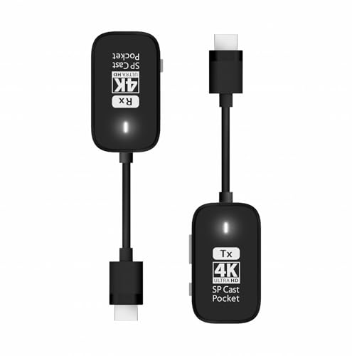 プリンストン ワイヤレスプレゼンテーション SimpleCastPocket 4K対応 【親機+子機】 ワイヤレス HDMI to HDMI 画面ミラーリング/拡張 子機増設7台まで SPCASTPOCKET-H1-4KR1