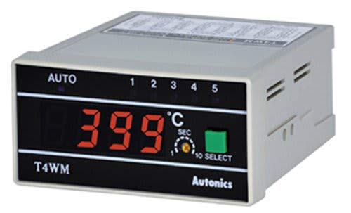 T4WM-N3NKCC, Temperature Indicator, W96xH48mm, 5 Inputs, K Thermocouple Input, 1200 C, 110 & 220 VAC