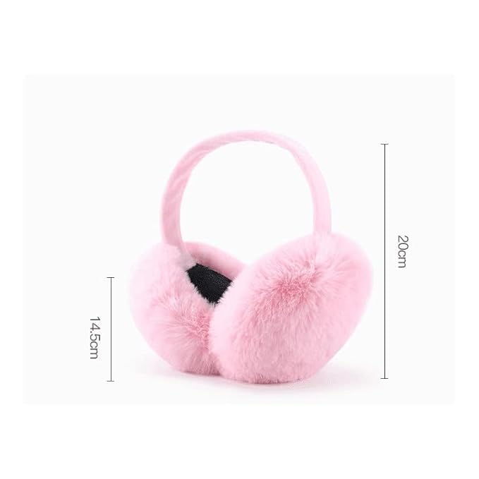 Image of Girl Winter Earmuffs Outdoor Wear Soft Faux Fur Plush Ear Warmer Minnie Design Windproof Woolen Warm Ear Muff Men & Women (Freesize)