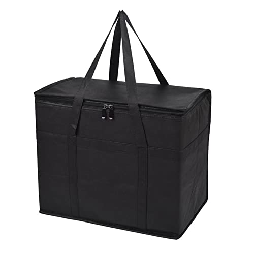 STARNINE Thermally Insulated Shopping Bags Insulated Food Delivery Bags Black Cool Bags Keep Food Warm Or Cool Insulated Reusable Shopping Bag Grocery Shopping Bag Collapsible and Foldable (L)