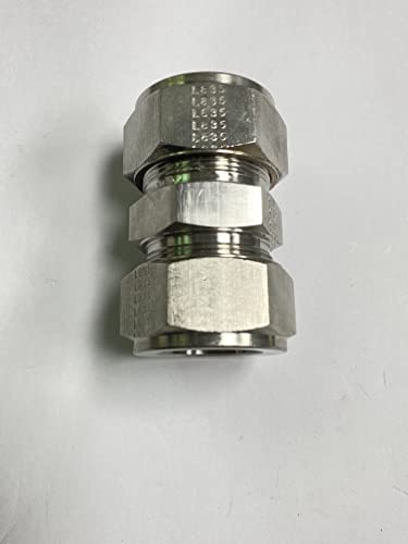 Unión recta 25 mm con doble virole acero inoxidable 316 2