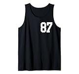 numero 87 college sport stile in bianco canotta