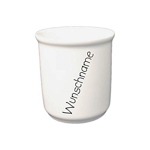 Kindergeschirr personalisiert - Frühstücksservice 3-tlg. Porzellan Teller Becher Schale personalisierbar mit Wunschname Name Namen personalisiert (Dinosaurier)