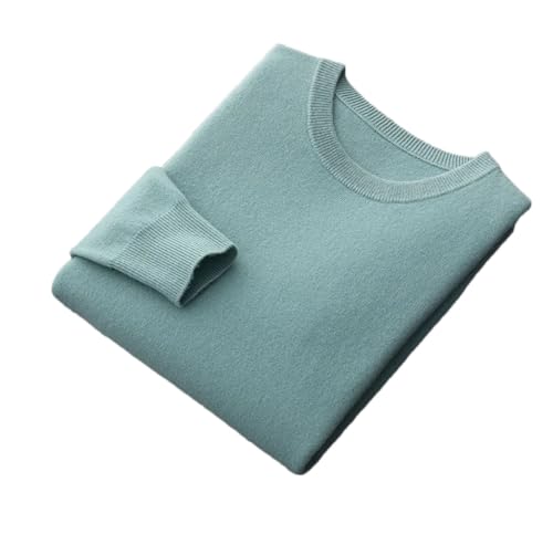 Wool Sweater Men's Round Neck Pullover Tops Thin Solid Color Sweaters