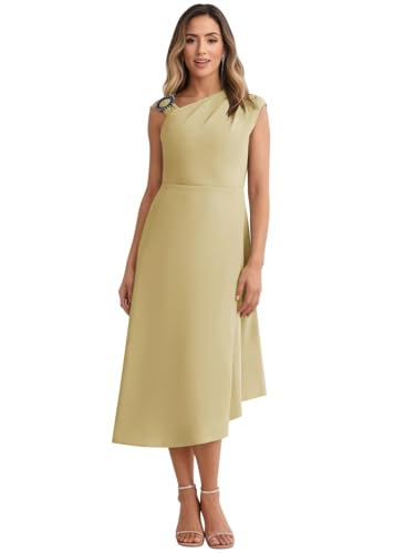 Asymmetrical Mother of Bride Dresses for Women 2025 Tea Length Formal Satin Evening Party Gown