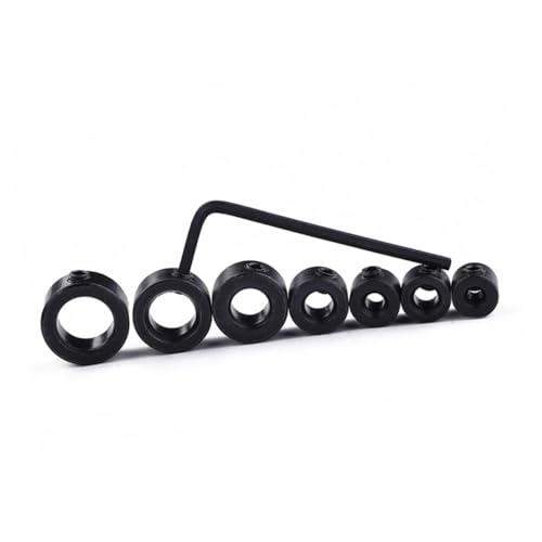 TOBBOMEY 7pcs Drill Ring Assortment 3-12mm Drill Bit Stop Collar for Wrench Shank