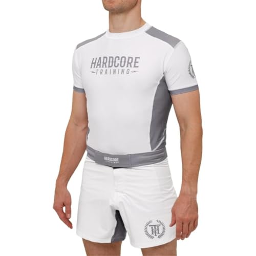 Hardcore Training Neocamp Men's Rash Guard Compression Shirt Short Sleeve MMA No-Gi Tight BJJ Grappling Base Layer Fitness4