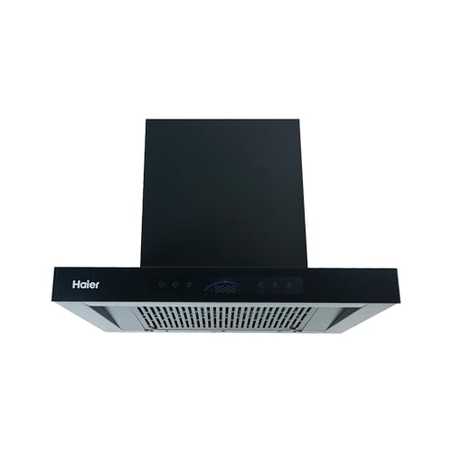 Image of Haier 60cm 1600m /hr BLDC Autoclean T-Shape Chimney | Easy Clean Filterless with Touch /Gesture Control | 10 Yr Motor, 4 Yr Comprehensive Warranty | Free Installation & Pipe | HIH-T1600-BLDC-IN | Black